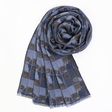 画像をギャラリービューアに読み込む, GIERRE MILANO(ジエレ ミラノ)ウールマフラー【ネイビー】国内正規品