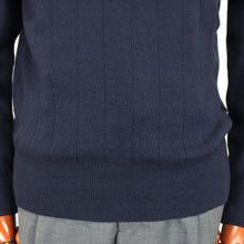画像をギャラリービューアに読み込む, Vandori(ヴァンドリ)コットンカシミヤ針抜き クルーネックニット【ネイビー】国内正規品