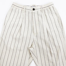 画像をギャラリービューアに読み込む, COLONY CLOTHING(コロニークロージング)ワンプリーツイージーパンツ【ライトベージュ×ホワイトストライプ】国内正規品