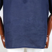 画像をギャラリービューアに読み込む, THE SOLE(ザソル)フレンチリネン オープンカラーシャツ【ネイビー】国内正規品
