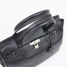 画像をギャラリービューアに読み込む, CAVALLERESCO(カヴァレレスコ)シュリンクレザー 被せ付き ボストンバッグ【ブラック×シルバー】国内正規品