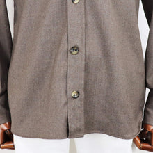 画像をギャラリービューアに読み込む, Errico Formicola(エリコ フォルミコラ)ウールカシミヤストレッチ ジャンニシャツ【モカブラウン】国内正規品