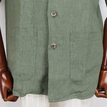 画像をギャラリービューアに読み込む, ORIAN(オリアン)半袖リネン サファリシャツ【オリーブ】国内正規品