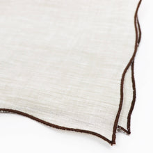画像をギャラリービューアに読み込む, MUNGAI(ムンガイ)ポケットチーフ リネン100% 【ベージュ×ブラウン】国内正規品