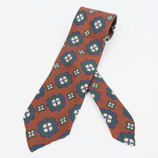 Spacca Neapolis(スパッカ ネアポリス)トレピエゲ 三つ折り シルク タイ【キャメル】国内正規品