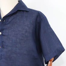 画像をギャラリービューアに読み込む, THE SOLE(ザソル)フレンチリネン オープンカラーシャツ【ネイビー】国内正規品
