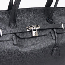 画像をギャラリービューアに読み込む, CAVALLERESCO(カヴァレレスコ)シュリンクレザー 被せ付き ボストンバッグ【ブラック×シルバー】国内正規品