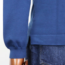 画像をギャラリービューアに読み込む, GRAN SASSO(グランサッソ)12ゲージ コットンモックネックニット ロングスリーブ 長袖【ブルー】国内正規品