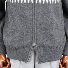 画像をギャラリービューアに読み込む, Vandori(ヴァンドリ)求心柄 ジップブルゾン ウールカシミヤ【チャコール】国内正規品