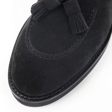 画像をギャラリービューアに読み込む, WH(ダブルエイチ)ヤヌスカーフ スエードタッセルローファー 【ブラック】