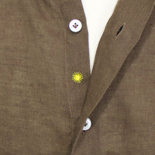 画像をギャラリービューアに読み込む, giannetto(ジャンネット)Slim Fit スリムフィット カッタウェイカラー リネン シャツ【ブラウン】国内正規品