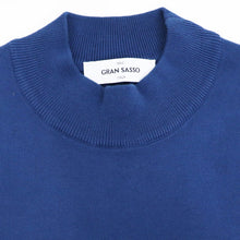 画像をギャラリービューアに読み込む, GRAN SASSO(グランサッソ)12ゲージ コットンモックネックニット ロングスリーブ 長袖【ブルー】国内正規品