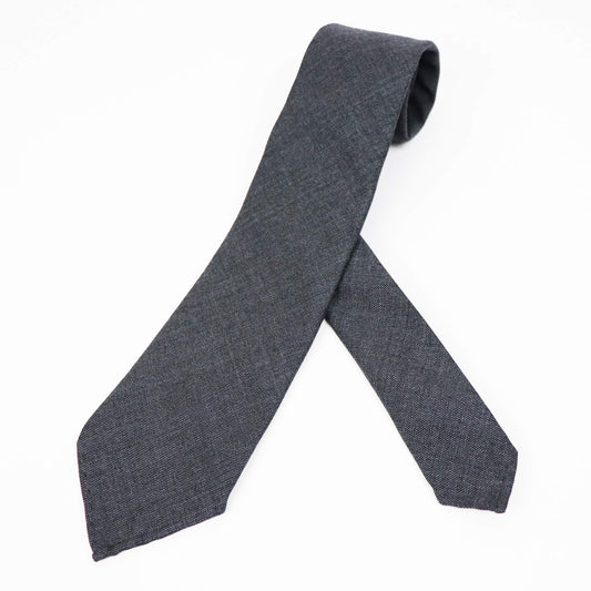 BRUNO(ブルーノ)スフォデラートトレピエゲ ウールタイ Loro Piana / ロロ・ピアーナ 生地使用 トレピエゲ 三つ折り ウール ネクタイ【グレー】正規販売店