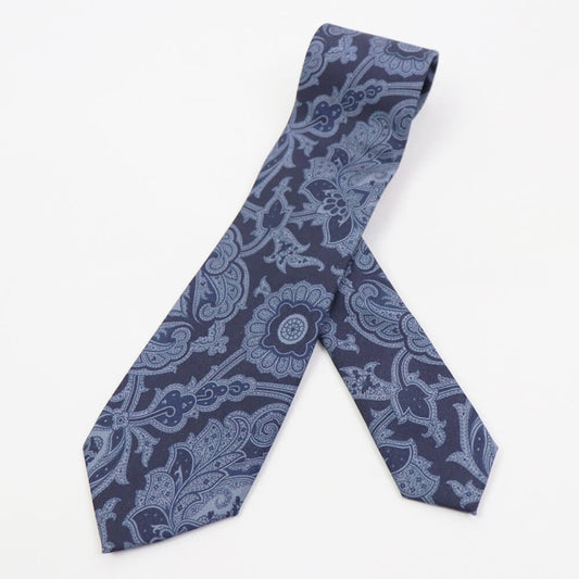 ROBERT FRASER(ロバートフレイザー)ハンドメイド ペイズリー柄 ネクタイ【ネイビー】国内正規品