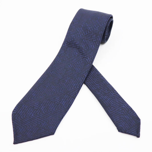 BRUNO(ブルーノ)スフォデラートトレピエゲ ウールタイ ZIGNONE ジニョーネ 生地使用 トレピエゲ 三つ折り ウール ネクタイ【ネイビー】正規販売店