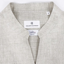 画像をギャラリービューアに読み込む, COLONY CLOTHING(コロニークロージング)ALBINI LINEN POOL SIDE SHIRT アルビニ リネン バンドカラー シャツ【ベージュ】国内正規品