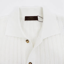 画像をギャラリービューアに読み込む, Vandori(ヴァンドリ)透かし編みコットンニット 半袖シャツカーディガン【ホワイト】国内正規品