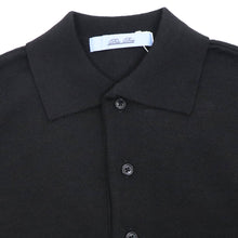 画像をギャラリービューアに読み込む, Blu Bre(ブルブレ)ドライタッチウール ニットポロ【ブラック】国内正規品