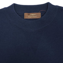 画像をギャラリービューアに読み込む, Vandori(ヴァンドリ)コットン100% ガゼット クルーネックロングスリーブ ニット【ネイビー】国内正規品