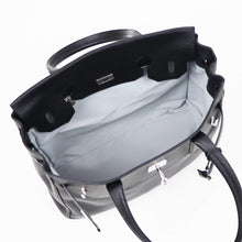 画像をギャラリービューアに読み込む, CAVALLERESCO(カヴァレレスコ)シュリンクレザー 被せ付き ボストンバッグ【ブラック×シルバー】国内正規品