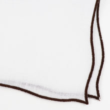 画像をギャラリービューアに読み込む, MUNGAI(ムンガイ)ポケットチーフ リネン100% 【ホワイト×ブラウン】国内正規品