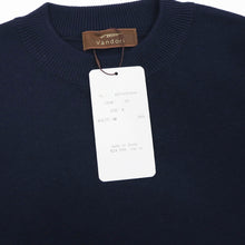 画像をギャラリービューアに読み込む, Vandori(ヴァンドリ)コットン100% ガゼット クルーネックロングスリーブ ニット【ネイビー】国内正規品