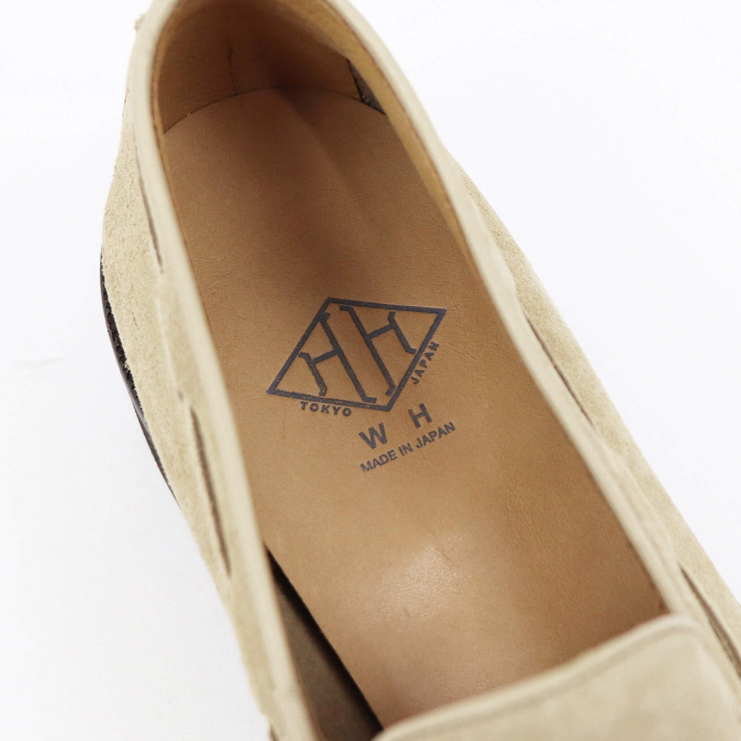 WH(ダブルエイチ)ヤヌスカーフ スエードタッセルローファー 【ベージュ】