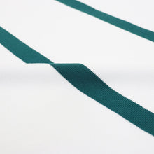 画像をギャラリービューアに読み込む, MAISON CORNICHON(メゾン コルニション)コットンフライス編み ボーダー柄 ボートネック カットソー【ホワイト×ピーコックグリーン】国内正規品