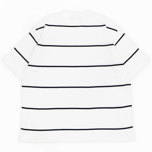 Vandori(ヴァンドリ)ワイドピッチボーダー オーバーサイズ Tシャツ【ホワイト×ブラックネイビー】国内正規品