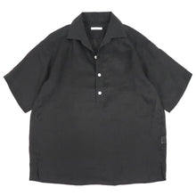 画像をギャラリービューアに読み込む, THE SOLE(ザソル)フレンチリネン オープンカラーシャツ【ブラック】国内正規品