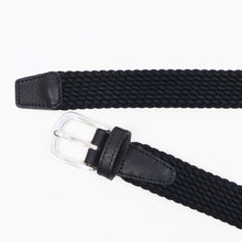 画像をギャラリービューアに読み込む, D'AMICO(ダミーコ)レザー×ストレッチメッシュ ベルト【ブラック】国内正規品