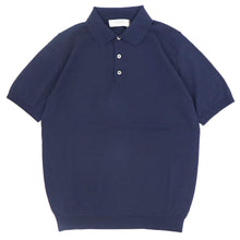 画像をギャラリービューアに読み込む, MOONCASTLE(ムーンキャッスル)ICE COTTON POLO NECK アイスコットン ニット ポロシャツ【ネイビー】国内正規品