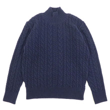 画像をギャラリービューアに読み込む, Vandori(ヴァンドリ)フレンチメリノウール ケーブル編みミドルタートルネック【ネイビー】国内正規品