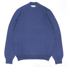 画像をギャラリービューアに読み込む, GRAN SASSO(グランサッソ)12ゲージ ウールモックネックニット ロングスリーブ 長袖【ブルー】国内正規品