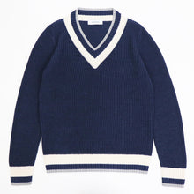 画像をギャラリービューアに読み込む, GRAN SASSO(グランサッソ)コットンリネン チルデンニット【ネイビー】国内正規品