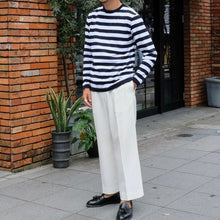 画像をギャラリービューアに読み込む, Blu Bre(ブルブレ)ボーダー柄 コットン ニットT 別注モデル【ネイビー×ホワイト】国内正規品