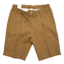 画像をギャラリービューアに読み込む, BRIGLIA 1949(ブリリア 1949)1プリーツ ドローコード リネン ショートパンツ【テラコッタ】国内正規品