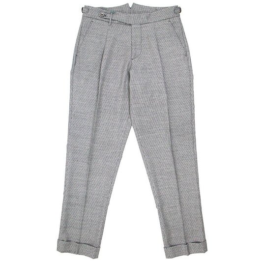BERWICH(ベルウィッチ)SALUTE サルーテ 1プリーツ サイドアジャスター 千鳥柄 ウール パンツ【グレー】国内正規品