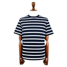 画像をギャラリービューアに読み込む, CIRCOLO 1901(チルコロ 1901)ボーダー柄 ストレッチ コットン Tシャツ【ネイビー×ホワイト】国内正規品