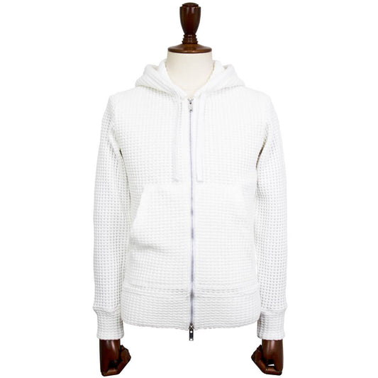 Seagreen(シーグリーン)BIG WAFFLE HOODIE ビッグ ワッフル ダブルジップアップ パーカー【ホワイト】国内正規品