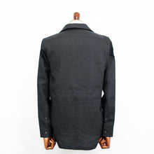 画像をギャラリービューアに読み込む, Massimo d' Augusto(マッシモ ダウグスト)ALFREDO アルフレッド リネン サファリ シャツ ジャケット【ブラック】国内正規品