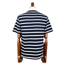 画像をギャラリービューアに読み込む, CIRCOLO 1901(チルコロ 1901)ボーダー柄 ストレッチ コットン Tシャツ【ネイビー×ホワイト】国内正規品