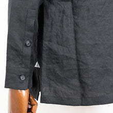 画像をギャラリービューアに読み込む, Massimo d' Augusto(マッシモ ダウグスト)ALFREDO アルフレッド リネン サファリ シャツ ジャケット【ブラック】国内正規品
