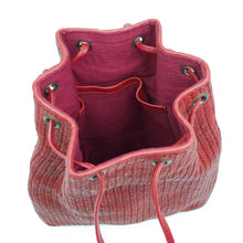 画像をギャラリービューアに読み込む, FATTORIA del CUOIO(ファットリアデルクオーイオ)イントレチャート 巾着 レザーバッグ【レッド】国内正規品