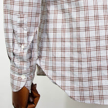 画像をギャラリービューアに読み込む, giannetto(ジャンネット)Vinci fit ヴィンチフィット オーバーチェック柄 カッタウェイカラー コットン シャツ【グレー×ブラウン】国内正規品