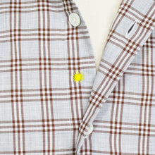 画像をギャラリービューアに読み込む, giannetto(ジャンネット)Vinci fit ヴィンチフィット オーバーチェック柄 カッタウェイカラー コットン シャツ【グレー×ブラウン】国内正規品