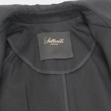画像をギャラリービューアに読み込む, Solleciti(ソレシティ)コットンツイル ベルテッド バルカラー コート【ブラック】国内正規品