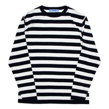 画像をギャラリービューアに読み込む, Blu Bre(ブルブレ)ボーダー柄 コットン ニットT 別注モデル【ネイビー×ホワイト】国内正規品
