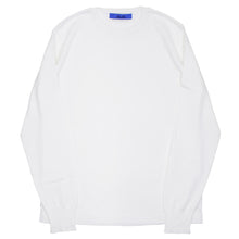 画像をギャラリービューアに読み込む, Blu Bre(ブルブレ)コットン クルーネック ロングスリーブ ニットTシャツ【ホワイト】国内正規品