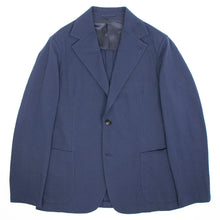 画像をギャラリービューアに読み込む, Finjack(フィンジャック)シアサッカー 2つボタン シングル シャツ ジャケット【ネイビー】国内正規品